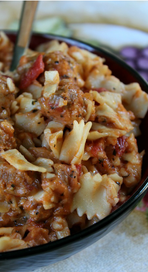Farfelle with Sausage